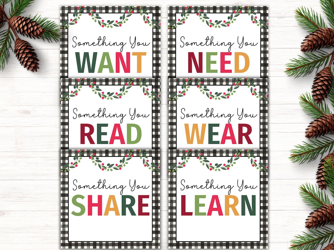 Something You Want Something You Need Gift Tags Printable - Something ...