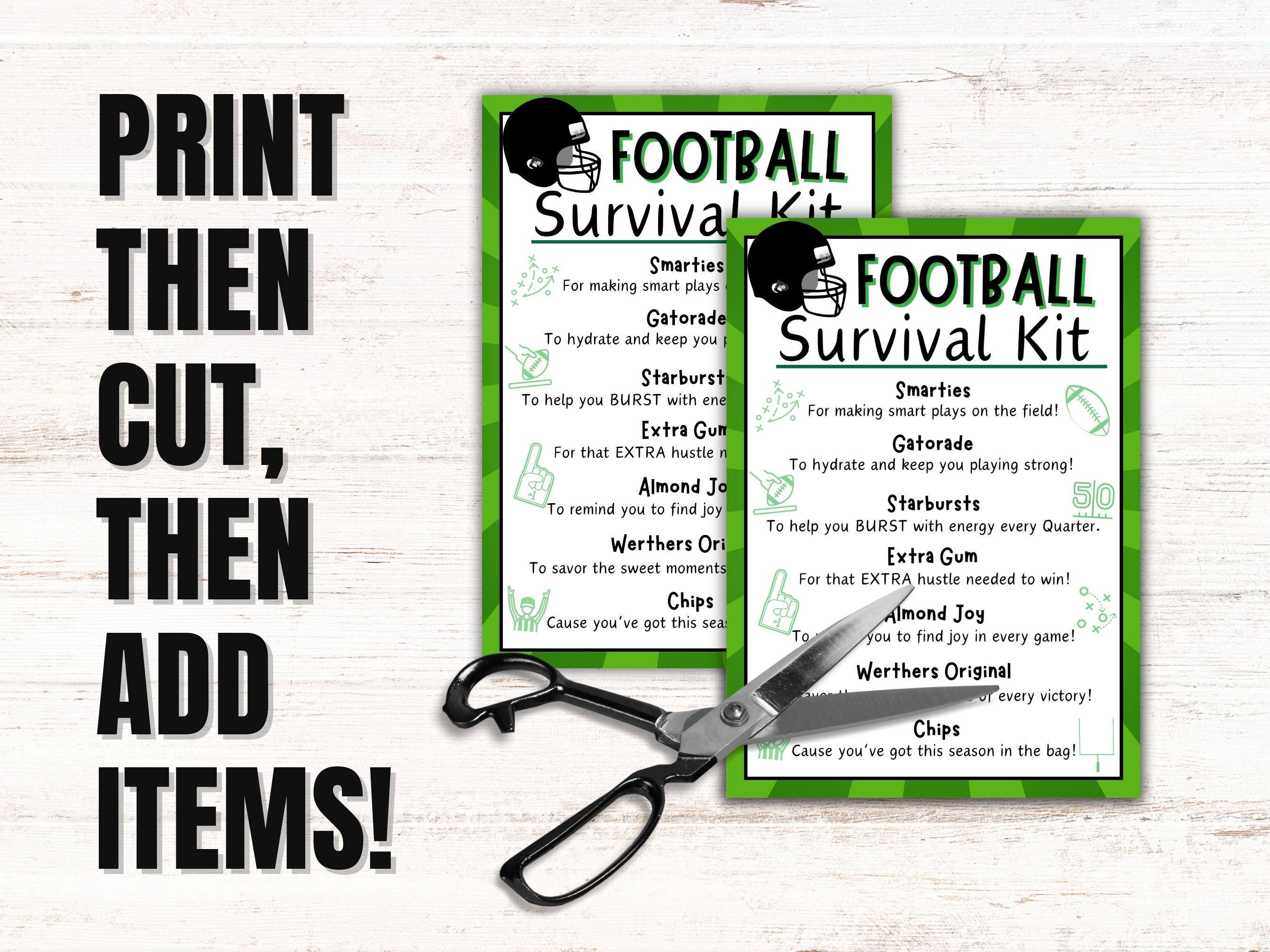 Football Survival Kit Gift Tags Printable Football Team Tags Football ...