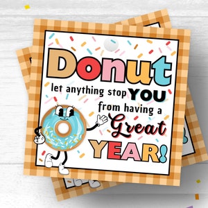 Back to School Donut Tag Printable 1st Day of School Tag Back to School Treat Tag Donut Back To School Tag Kids Classroom Welcome Back Tag