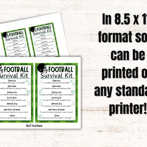 Football Survival Kit Gift Tags Printable Football Team Tags Football ...