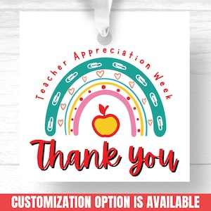 Teacher Appreciation Gift Tags Printable Teacher Thank You Treat Tags ...