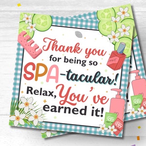 Étiquettes-cadeaux de remerciement pour le spa Étiquettes-cadeaux de spa pour professeur Étiquette-cadeau de vernis à ongles Étiquette de panier de spa Étiquette de remerciement pour employé de spa Étiquette-cadeau de lotion