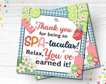 Etiquetas de regalo de agradecimiento al spa Spa -tacular etiquetas de regalo para el maestro Esmalte de uñas Etiqueta de regalo Etiqueta de cesta de spa Gracias empleado Etiqueta de spa Etiqueta de regalo de loción