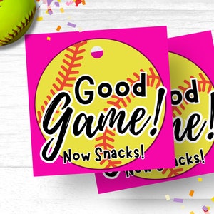 Tag smakołyków na dzień gry w softball Tag sportowy dla dzieci w softball Upominki dla drużyny softball na przekąski Tagi na szczęście w softball Tagi drużyn softball na smakołyki