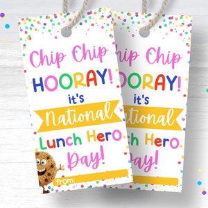 Lunch Held Chip Chip Hooray Wertschätzung Geschenkanhänger Printable Chip Chip Hurra Lunch Held Chip Chip Hooray Wertschätzung Geschenkanhänger Printable