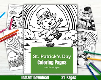 St. Patrick's Day Coloring Pages Printable, Leprechaun Coloring Sheets, St. Patty's Day Coloring, Coloring Sheets for St. Patrick's Day