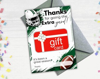 Downloadable Gift Card Holder for Football Coach Appreciation, Thanks Coach Card Printable for End-of-Season Coach Gift for Football Coach