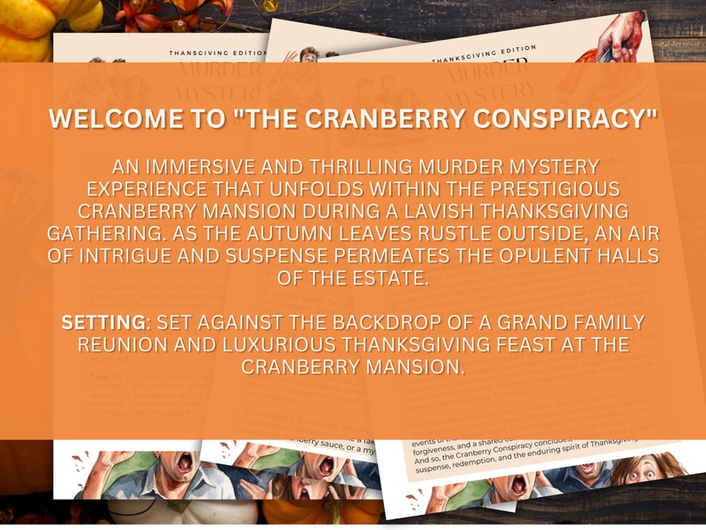 Thanksgiving Murder Mystery Game, Murder Mystery Party, DIY Murder ...