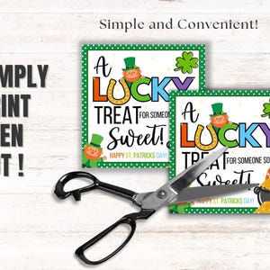 St. Patrick's Day Lucky Treat Tag Printable Candy Thank You Tag St ...