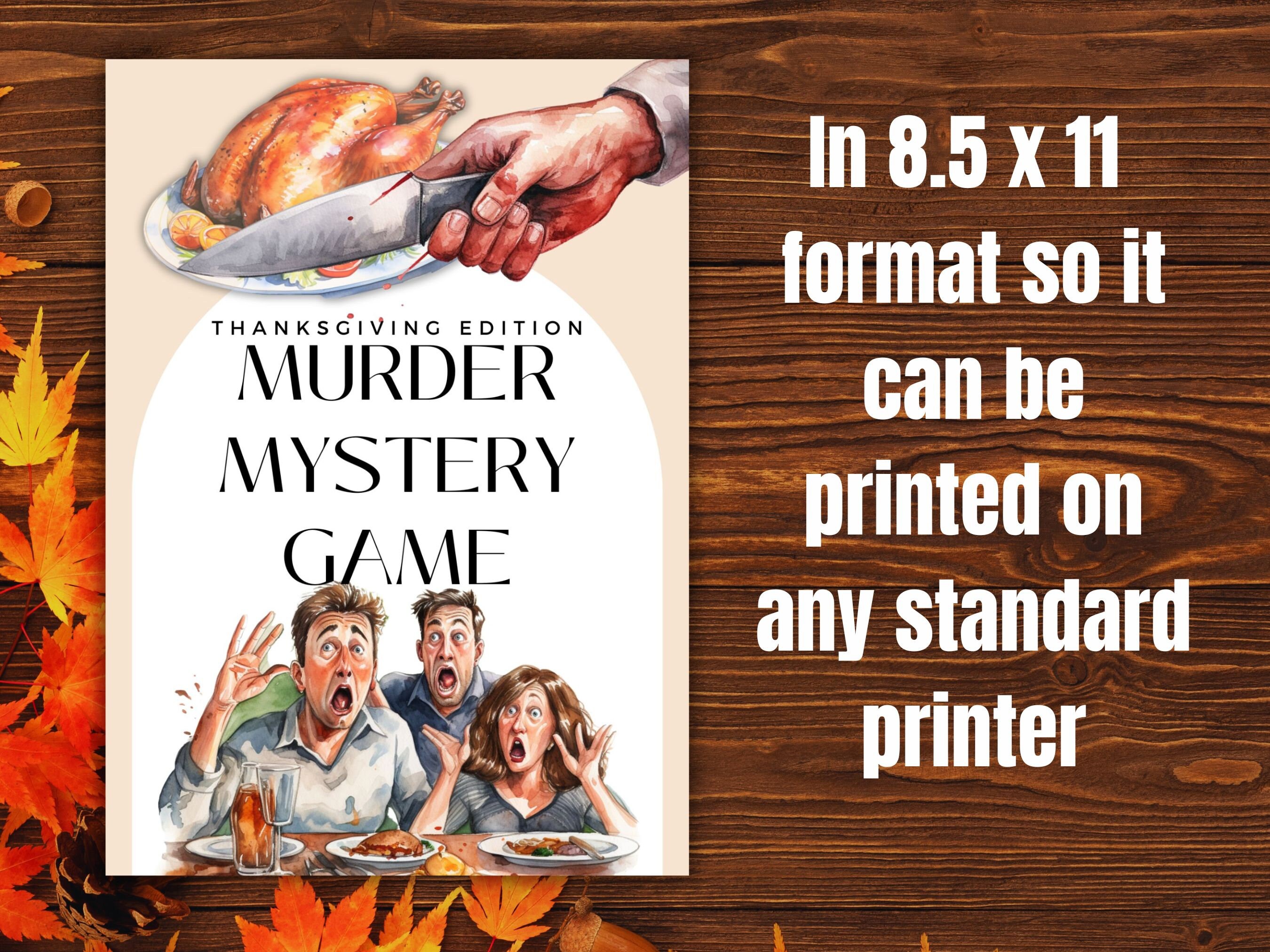 Thanksgiving Murder Mystery Game for Murder Mystery Party DIY Murder ...