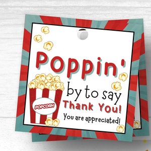 Teacher Appreciation Tags Popcorn Teacher Tags Popcorn Thank You Tag Popcorn Staff Appreciation Popcorn Teacher Thank You Popcorn Gift Tags