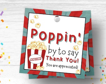 Teacher Appreciation Tags Popcorn Teacher Tags Popcorn Thank You Tag Popcorn Staff Appreciation Popcorn Teacher Thank You Popcorn Gift Tags