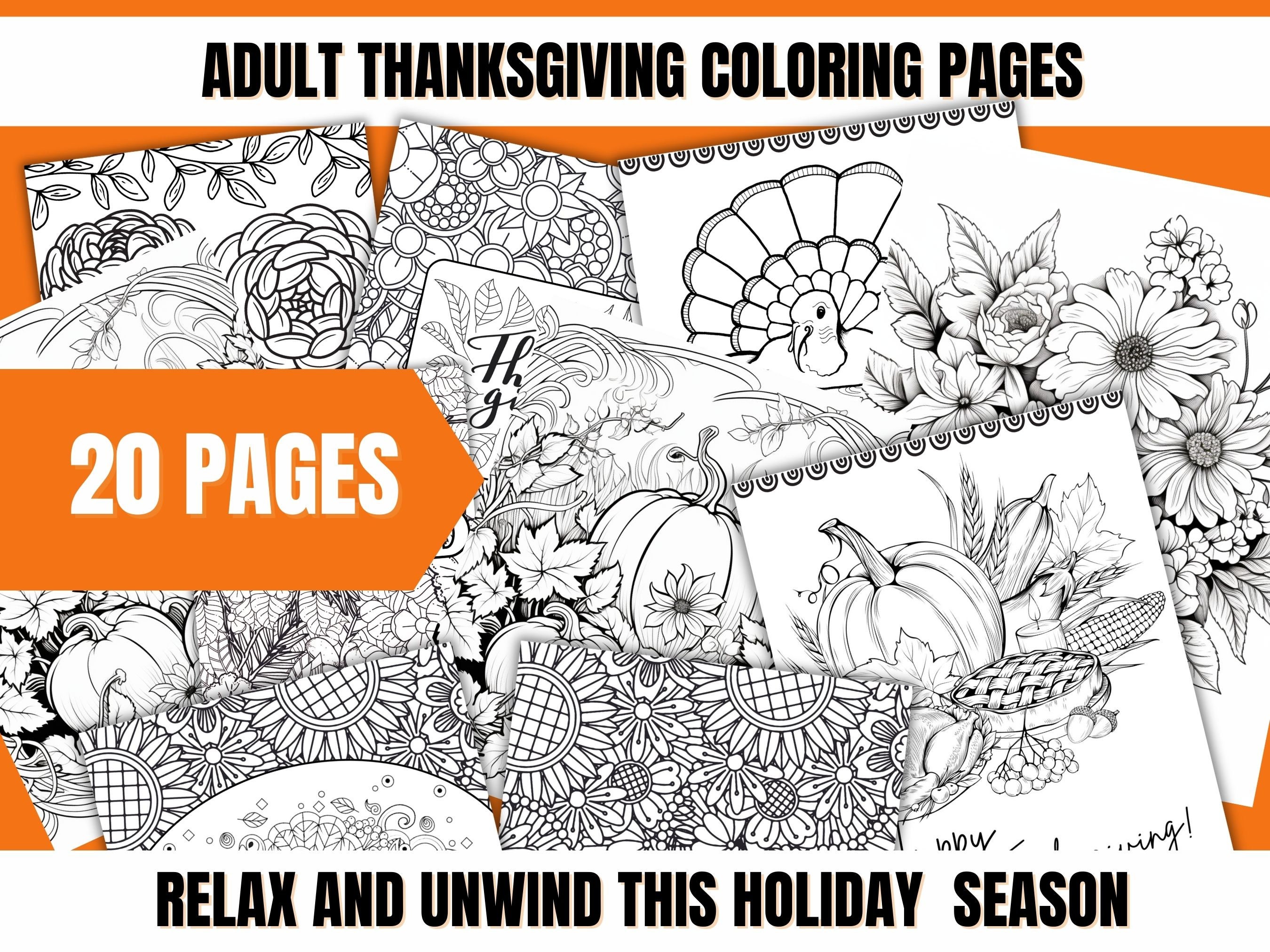 Printable Thanksgiving Adult Coloring Pages, Thanksgiving Coloring ...