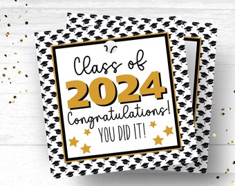 Étiquettes imprimables de remise des diplômes 2024 Étiquettes-cadeaux imprimables de la promotion 2024 Étiquettes de cadeaux pour les diplômés Étiquettes imprimables de remise des diplômes 2024 Étiquettes imprimables de félicitations pour les diplômés