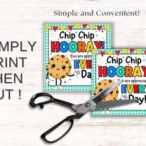 Chip Chip Hooray Cookie Gift Tag Printable – Teacher Appreciation Tag ...