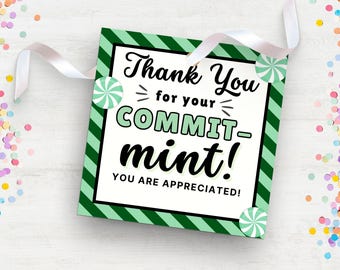 Etichette stampabili alla menta per apprezzare insegnanti o dipendenti Etichette stampabili alla menta per gomme da masticare o caramelle alla menta/gomme da masticare per idee per la settimana di apprezzamento del personale e dei volontari