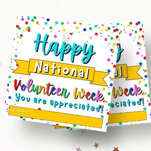 National Volunteer Week Gift Tag Printable Volunteer Thank You Tag Volunteer Appreciation Treat Tag for National Volunteer Week Thank You