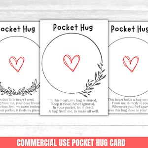 Pocket Hug Template Druckbare Karte für Pocket Hug Pocket Hug Herz Card Template Pocket Umarmung Card Printing Pocket Hug Backing Pocket Hug Card
