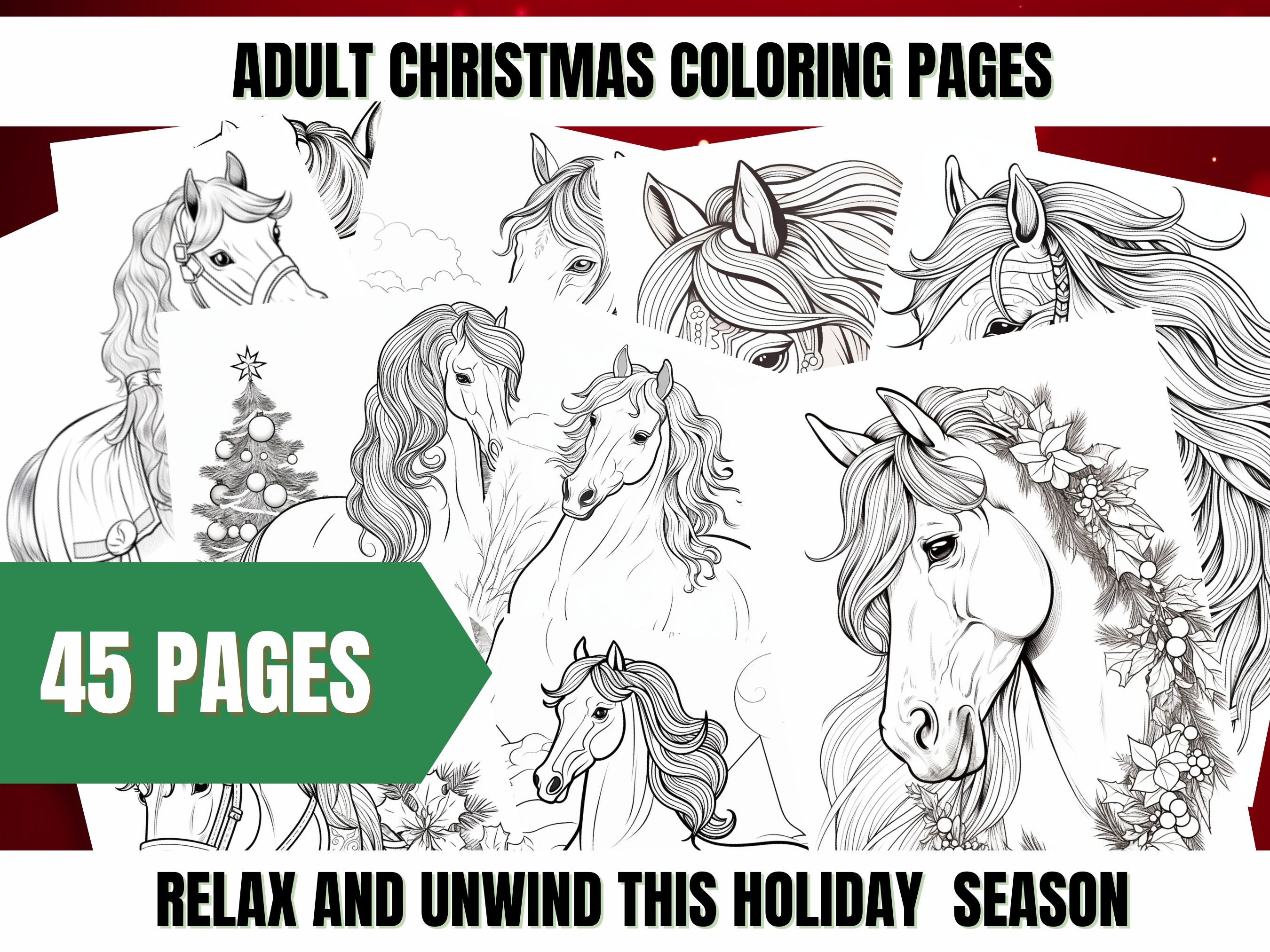 Christmas Coloring Pages, Christmas Horse Coloring Pages, Winter ...