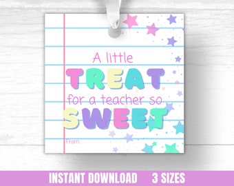 Teacher Appreciation Gift Tags Printable Teacher Thank You Cookie Tag Printable Gift Tags for Teacher Appreciation Teacher Treat Tags