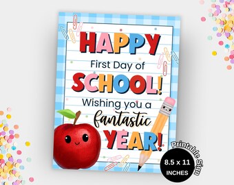 Apple Back to School Teacher Appreciation Sign Printable Student Back to School Gift Student PTA Snack Idea for School Staff and Teachers