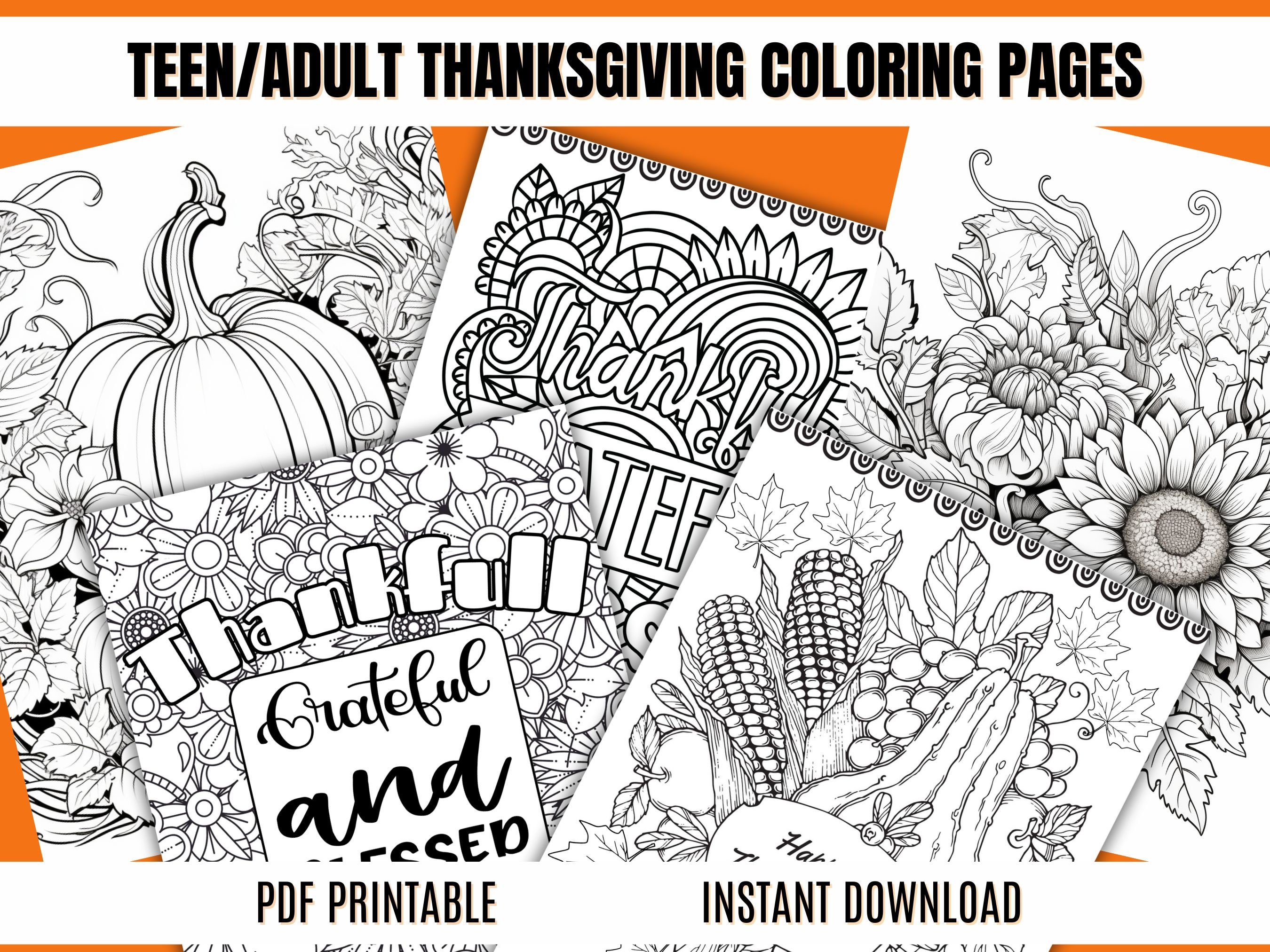 Printable Thanksgiving Adult Coloring Pages, Thanksgiving Coloring ...