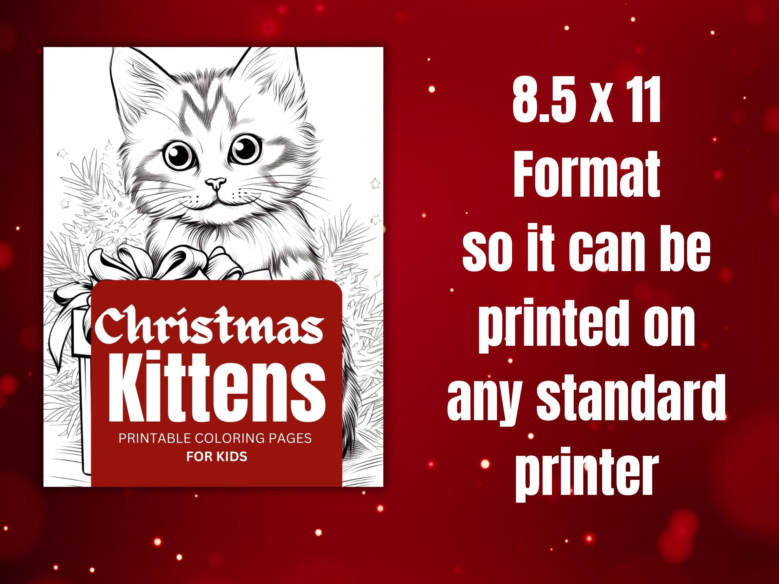 Christmas Coloring Pages, Winter Coloring Pages, Cat Coloring Sheets