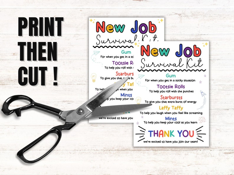 New Employee Survival Kit Printable Employee Welcome Gift New Job Survival Kit New Employee Gift ...