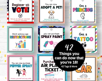 18th Birthday Gifts Tag Set 18 Things You Can Do When You're 18 Birthday Gift for Daughter 18th Birthday Gift Son 18th Birthday Gift Ideas