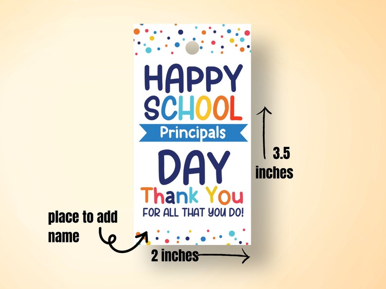School Principals Day Gift Tag Printable Principal Thank You Tag ...