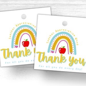 Etichette regalo per la settimana di apprezzamento degli insegnanti, etichetta regalo stampabile per l'apprezzamento dell'insegnante, etichetta regalo per l'insegnante, etichetta regalo di ringraziamento per l'insegnante