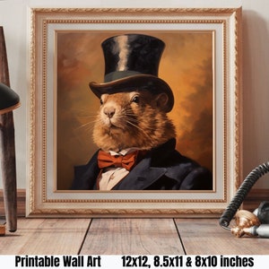 Groundhog Day Wall Art Printable, Groundhog Decor for Groundhog Day Party, Printable Wall Art of Groundhog&#39;s Finest Hour, Groundhog Print