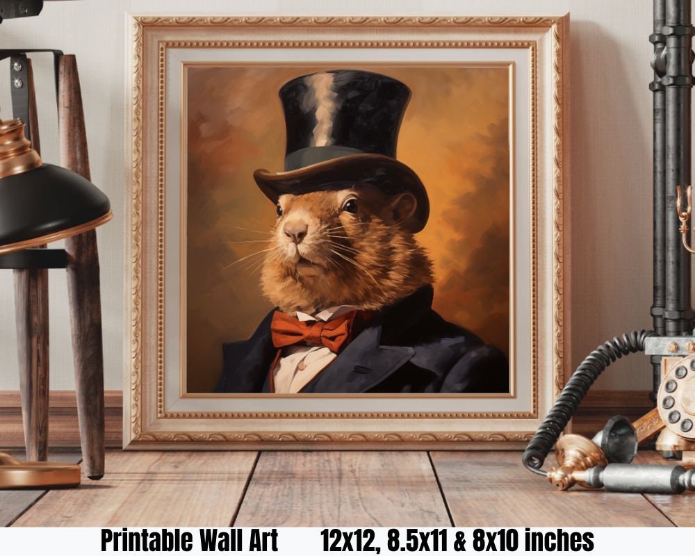 groundhog day wall art printable, groundhog decor for groundhog