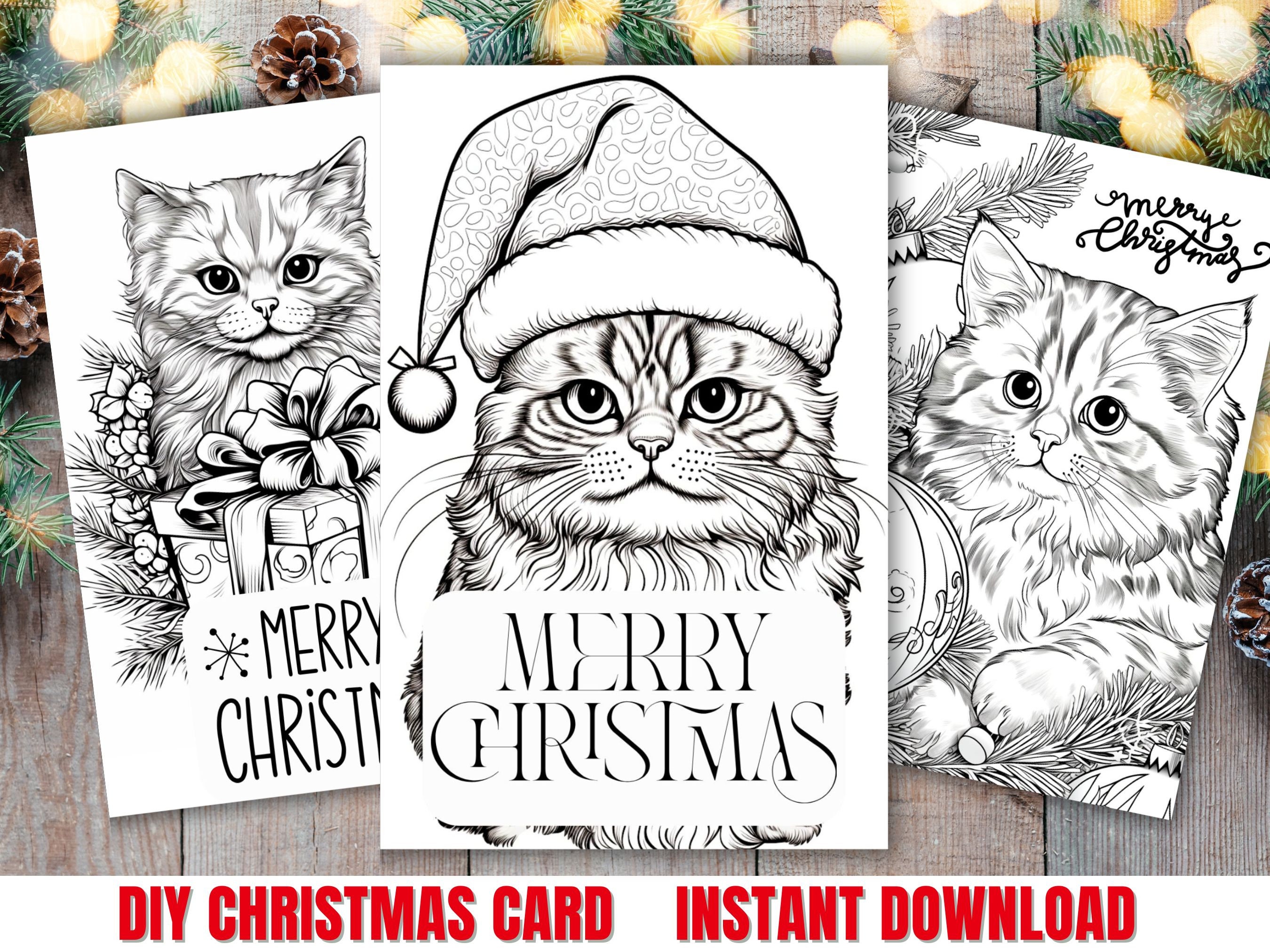 Chrismas Cards to Color, Christmas Cards Handmade, Christmas Coloring ...