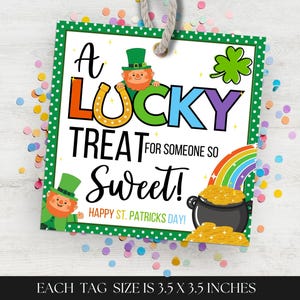 St. Patrick's Day Lucky Treat Tag Printable Candy Thank You Tag St ...