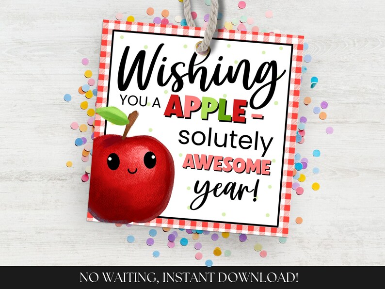Apple Back to School Teacher Appreciation Tag Printable Student Back to ...