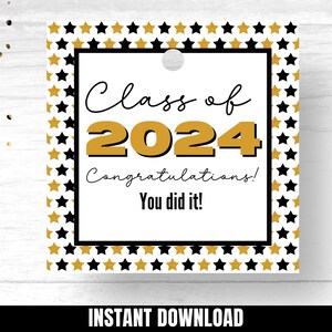 2024 Graduation Tags Printable Gift Tags Class of 2024 Tags Grad Party ...