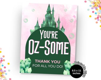 Wicked Teacher Appreciation Sign Printable Theme Ideas Sign for Teachers Educators Staff Appreciation Week Idea PTO PTA Theme Wicked Teacher