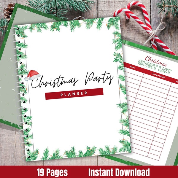 Printable Christmas Party Planner, Planner for Christmas Party, DIY Binder for Christmas Party Planning, Christmas Party Organizer Download
