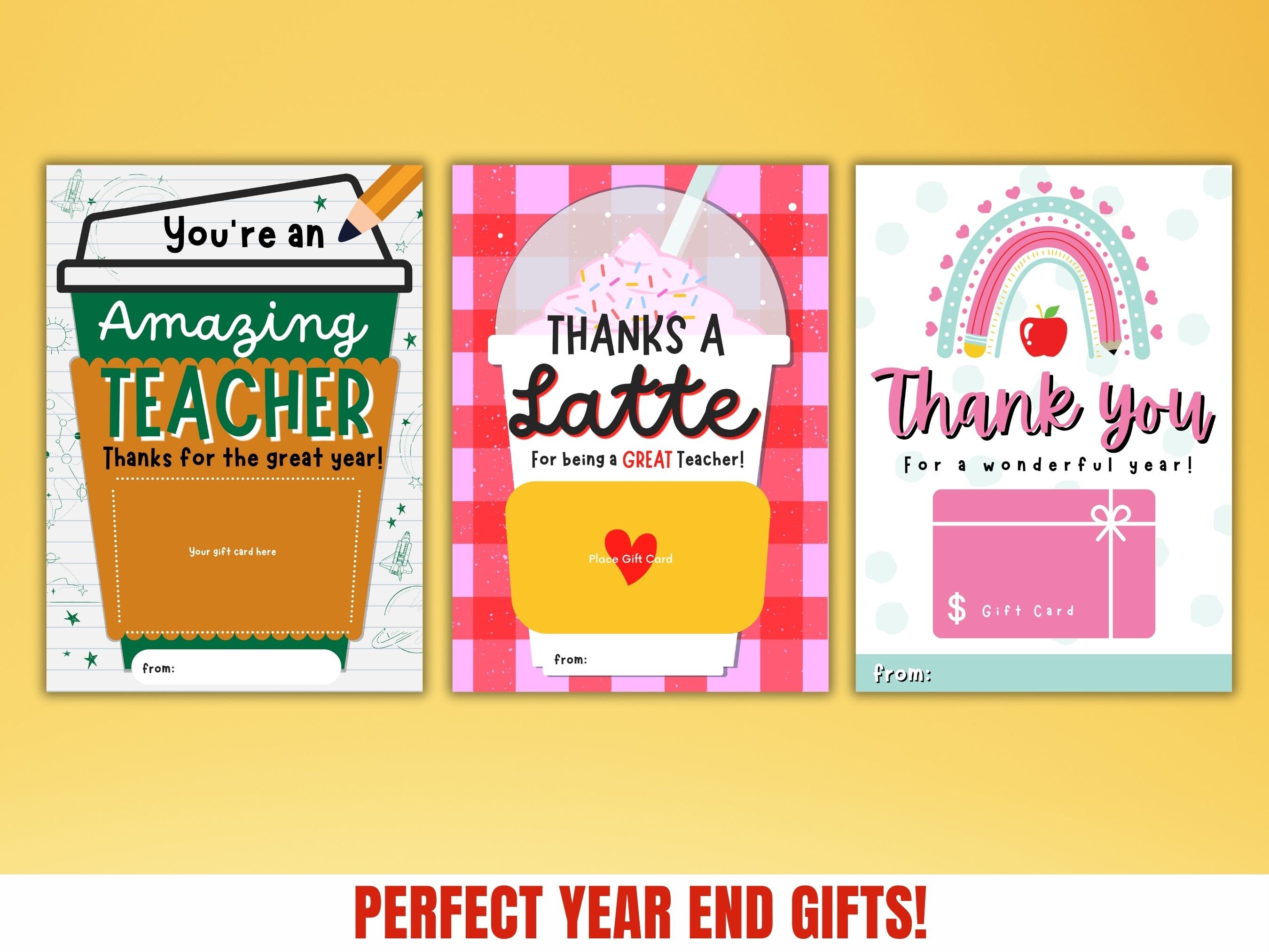 Teacher Appreciation Gift Card Holder Printable Teacher End of School ...