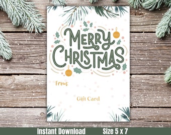 Printable Christmas Gift Card Holder, Christmas Boss or Employee Gift Card Holder, Christmas Card for Gift Cards, Coffee Gift Card Holder