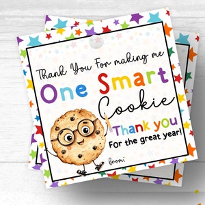 Ein Smart Cookie Tag Sommer Lehrer Anerkennung Cookie Geschenkanhänger Lehrer Danke Smart Cookie Tag Ende des Schuljahres Lehrer Cookie Tags