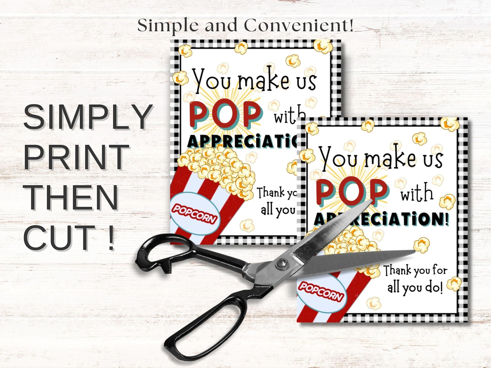 Popcorn Appreciation Gift Tag Printable Popcorn Teacher Employee ...