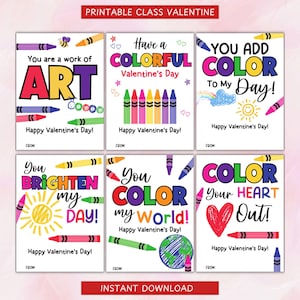 Buntstift Valentinstag Karte zum Ausdrucken, für den Austausch im Klassenzimmer, Valentinstag Karte für Kinder, Geschenk für Lehrer zu Schüler, Buntstift Anhänger