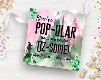 Etichetta di apprezzamento Wicked Stampabile Etichetta popcorn per dipendenti Etichetta regalo per apprezzamento insegnanti Etichetta regalo per bibite gassate per dipendenti apprezzati Apprezzamento del personale Wicked