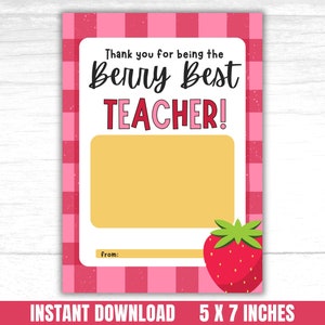 Berry Tarjeta de regalo de agradecimiento al mejor maestro Titular de la tarjeta de regalo de agradecimiento al maestro de primaria Café Titular de la tarjeta de regalo de agradecimiento al maestro Tarjeta de regalo de agradecimiento para maestros