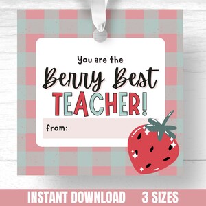 Berry Mejor Etiqueta de Regalo de Apreciación del Maestro Apreciación del Maestro Primario Berry Mejor Etiqueta de Regalo del Maestro, Etiqueta de Regalo para Berry Mejor Maestro
