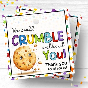 Cookie Geschenkanhänger Lehrer Wertschätzung Cookie Crumble Mitarbeiter Wertschätzung Geschenkanhänger Printable Personal Wertschätzung Co worker Krankenschwester Printable
