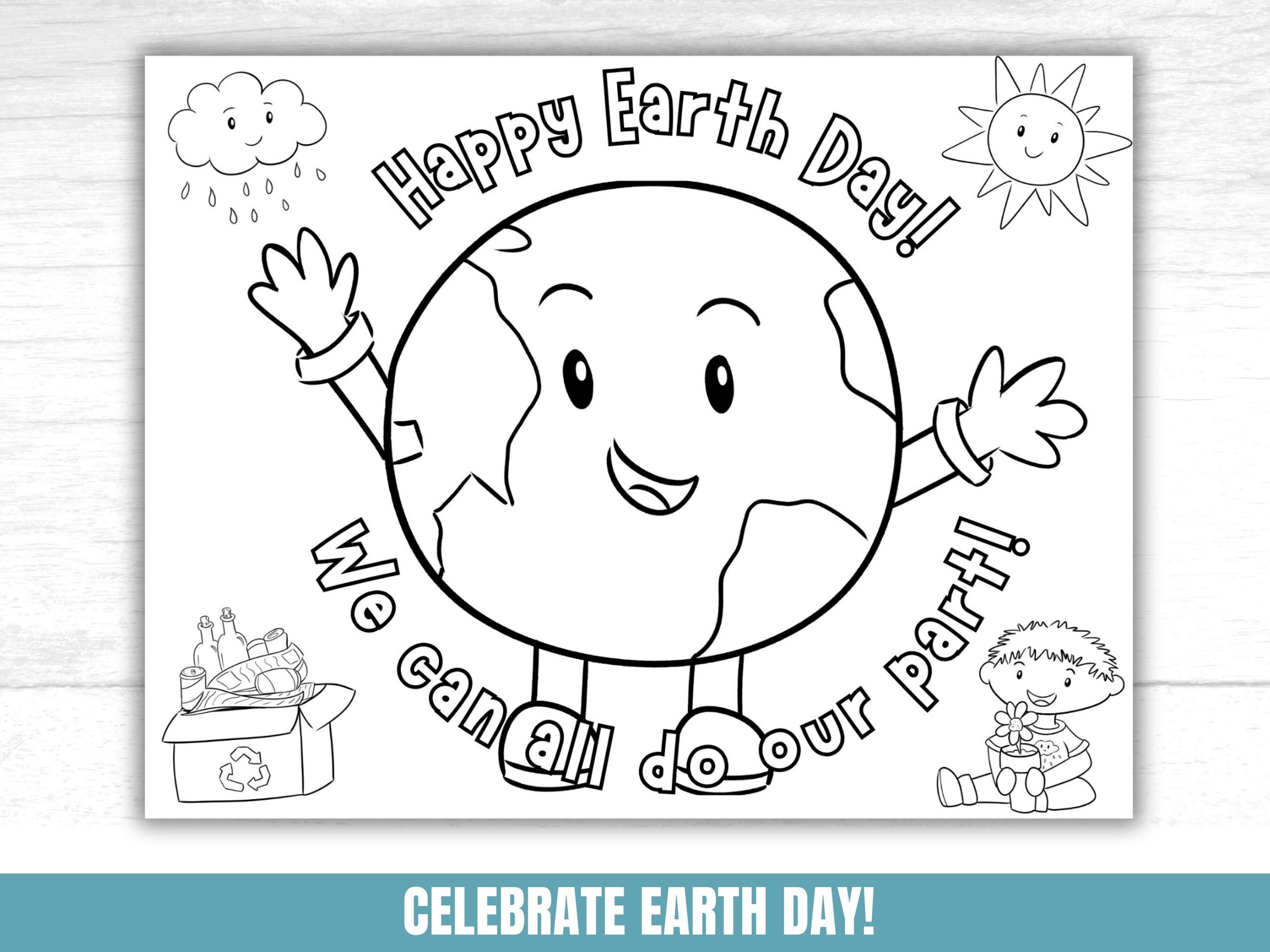 Earth Day Kids Coloring Sheets, Earth Day Coloring Pages, Coloring ...