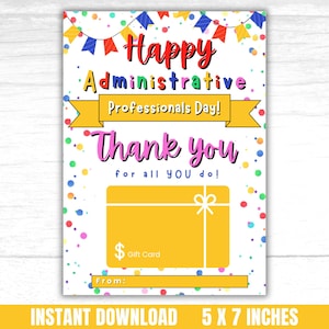 Administrative Professionals Day Gift Card Holder Printable Office Staff Thank You Card Employee Appreciation Employee Thank You Gift Card